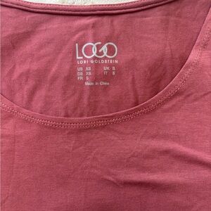 LOGO Lori Goldstein Raspberry Sorbet Rose Tank Buttery Soft Viscose XS Athletic